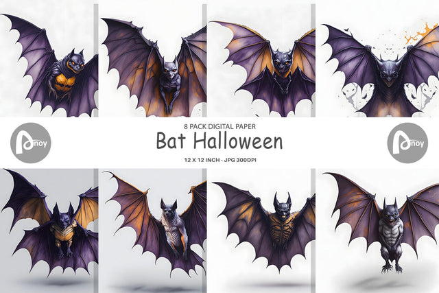 Digital Paper Bat Halloween Digital Pattern artnoy 