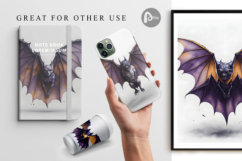 Digital Paper Bat Halloween Digital Pattern artnoy 