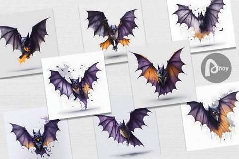 Digital Paper Bat Halloween Digital Pattern artnoy 