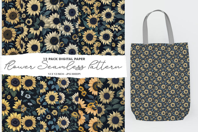 Digital paper Black Eyed Susan seamless pattern Digital Pattern artnoy 