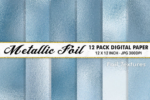 Digital Paper Blue Metallic foil texture background Digital Pattern artnoy 