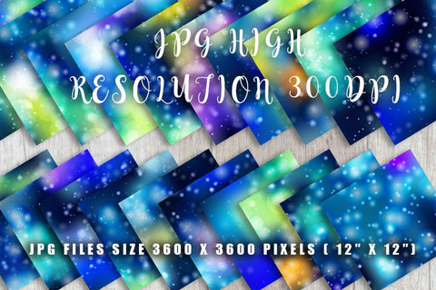 Digital Paper bokeh blue gradient color background Digital Pattern artnoy 