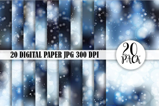 Digital Paper bokeh blue gradient color background Digital Pattern artnoy 