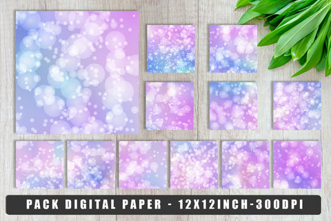 Digital paper bokeh unicorn color background Digital Pattern artnoy 