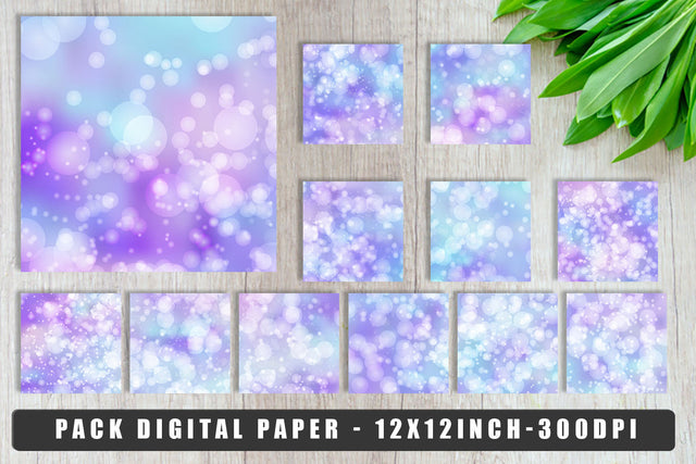 Digital paper bokeh unicorn color background Digital Pattern artnoy 