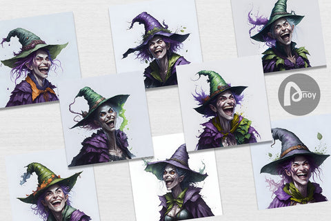 Digital Paper Cackling Witch Digital Pattern artnoy 