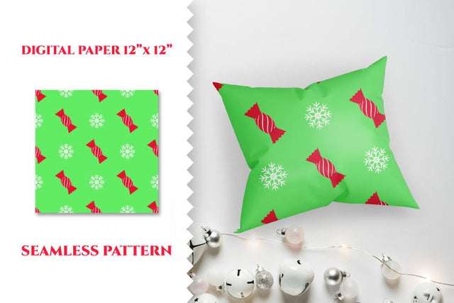 Digital paper Christmas sweet, snowflake, seamless pattern. SVG Angelina Semenova 