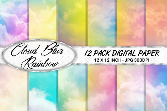 Digital paper colorful gradient cloud background Digital Pattern artnoy 