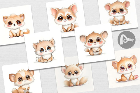 Digital Paper Cute Animal Farm Digital Pattern artnoy 