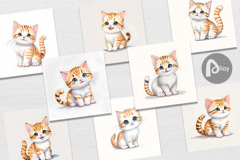 Digital Paper Cute Baby Cat Digital Pattern artnoy 