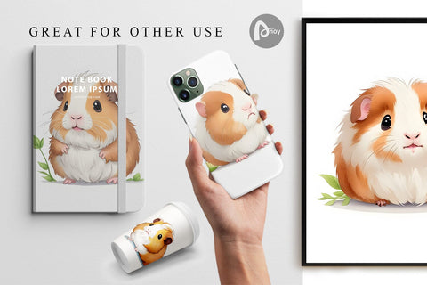 Digital Paper Cute Guinea Pig Digital Pattern artnoy 