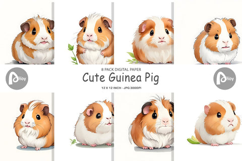 Digital Paper Cute Guinea Pig Digital Pattern artnoy 
