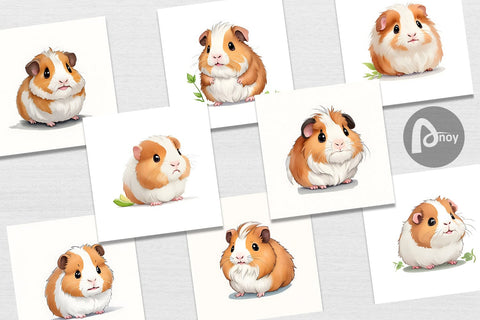 Digital Paper Cute Guinea Pig Digital Pattern artnoy 