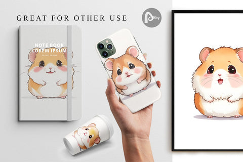 Digital Paper Cute Hamster Digital Pattern artnoy 