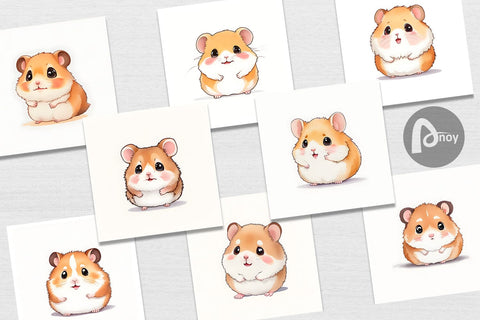 Digital Paper Cute Hamster Digital Pattern artnoy 