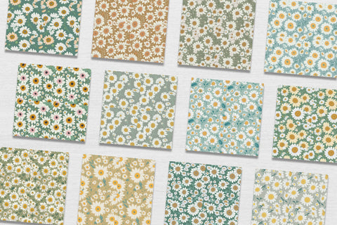 Digital Paper Daisy Seamless Patterns Digital Pattern artnoy 