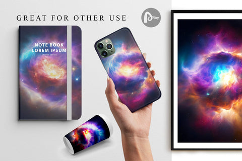 Digital Paper Exploding Galaxy Nebula Digital Pattern artnoy 