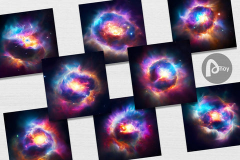 Digital Paper Exploding Galaxy Nebula Digital Pattern artnoy 