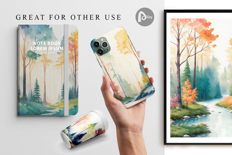 Digital Paper Forests Landscape Digital Pattern artnoy 