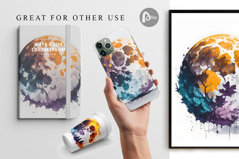 Digital Paper Full Moon Halloween Digital Pattern artnoy 