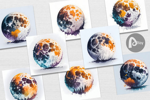 Digital Paper Full Moon Halloween Digital Pattern artnoy 