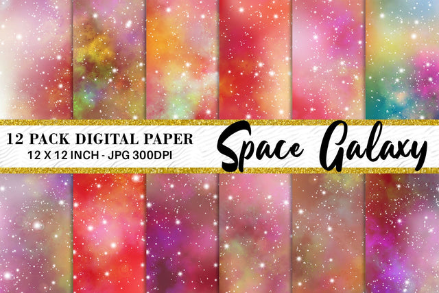 Digital paper galaxy space background Digital Pattern artnoy 