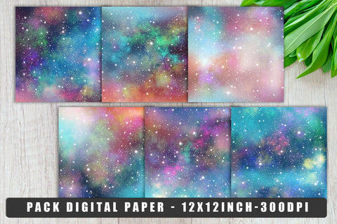 Digital paper galaxy space background Digital Pattern artnoy 
