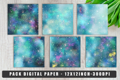 Digital paper galaxy space background Digital Pattern artnoy 