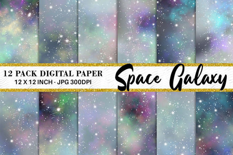 Digital paper galaxy space background Digital Pattern artnoy 