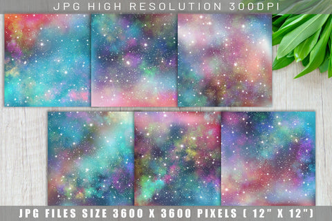Digital paper galaxy space background Digital Pattern artnoy 