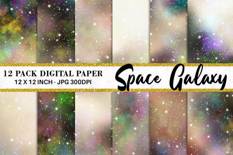 Digital paper galaxy space background Digital Pattern artnoy 