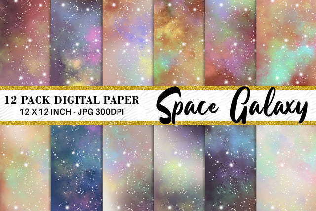 Digital paper galaxy space background Digital Pattern artnoy 