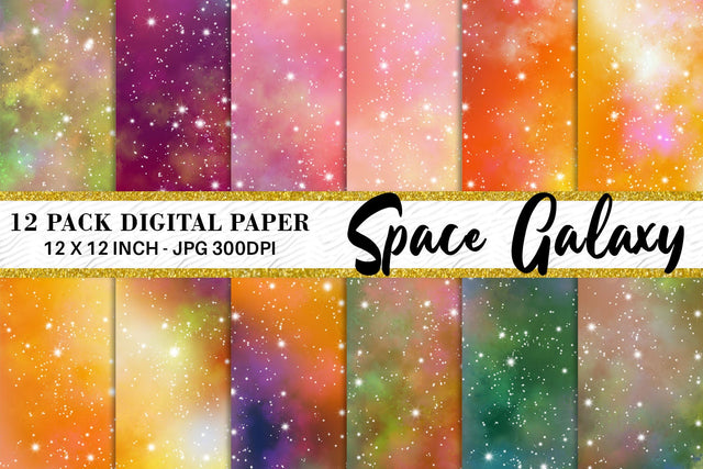 Digital paper galaxy space background Digital Pattern artnoy 