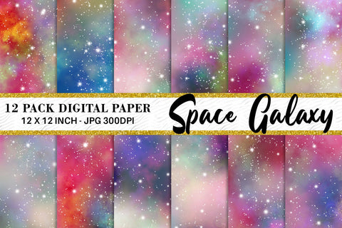 Digital paper galaxy space background Digital Pattern artnoy 