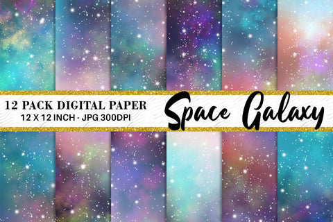 Digital paper galaxy space background Digital Pattern artnoy 
