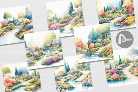 Digital Paper Gardens and Flowers Digital Pattern artnoy 