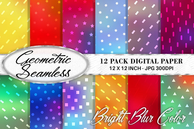 Digital Paper geometric pattern with gradient Bright color background Digital Pattern artnoy 