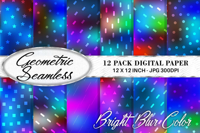 Digital Paper geometric pattern with gradient Bright color background Digital Pattern artnoy 