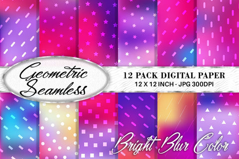Digital Paper geometric pattern with gradient pink color background Digital Pattern artnoy 