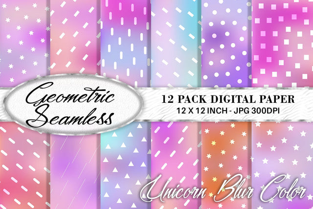 Digital Paper geometric pattern with gradient Unicorn color background Digital Pattern artnoy 