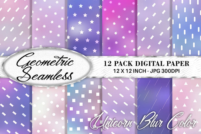 Digital Paper geometric pattern with gradient Unicorn color background Digital Pattern artnoy 