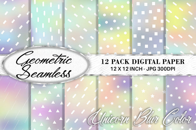Digital Paper geometric pattern with gradient Unicorn color background Digital Pattern artnoy 