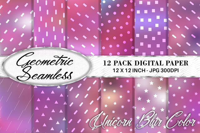 Digital Paper geometric pattern with gradient Unicorn color background Digital Pattern artnoy 