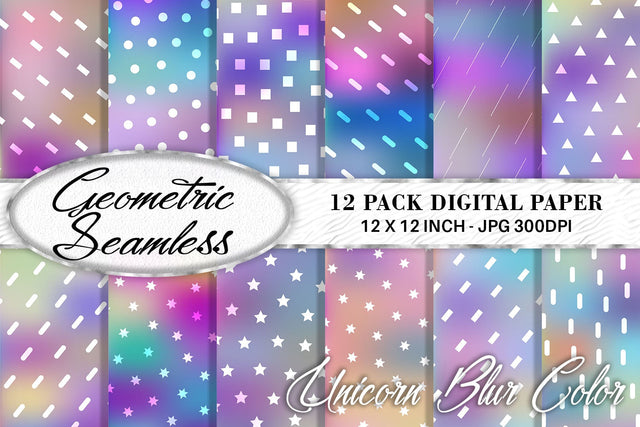 Digital Paper geometric pattern with gradient Unicorn color background Digital Pattern artnoy 