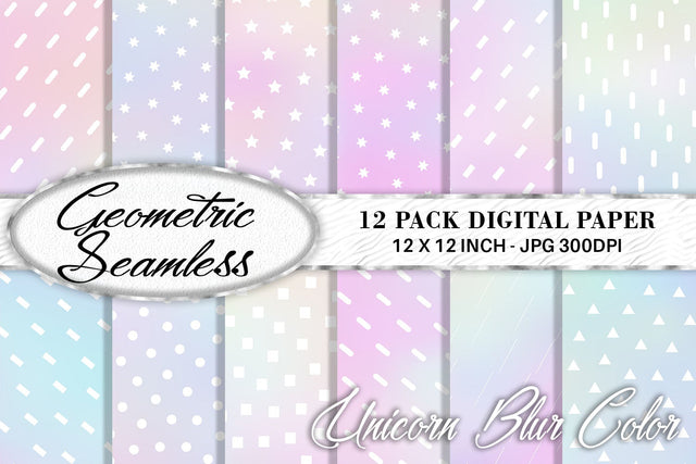 Digital Paper geometric pattern with gradient Unicorn color background Digital Pattern artnoy 