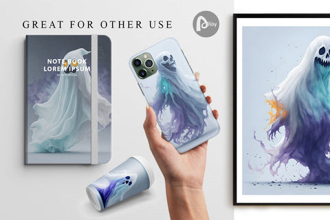 Digital Paper Ghost Halloween Digital Pattern artnoy 