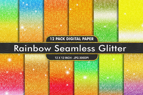 Digital Paper glitter texture and gradient rainbow color background Digital Pattern artnoy 