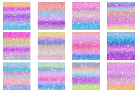 Digital Paper glitter texture and gradient unicorn color background Digital Pattern artnoy 