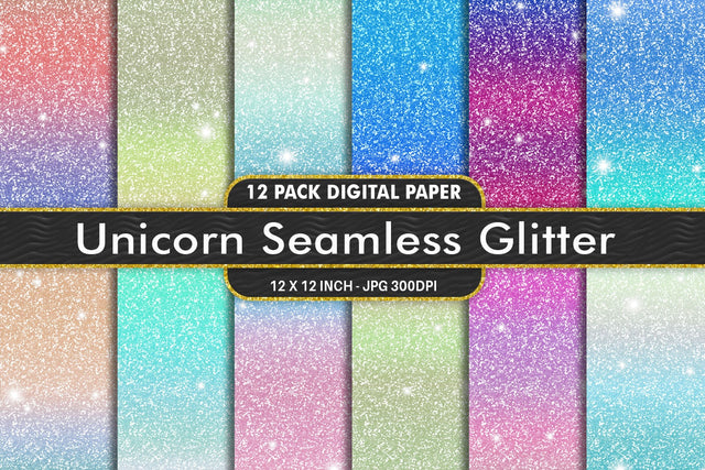 Digital Paper glitter texture and gradient unicorn color background Digital Pattern artnoy 