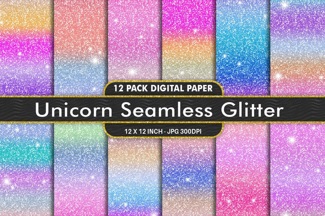 Digital Paper glitter texture and gradient unicorn color background Digital Pattern artnoy 